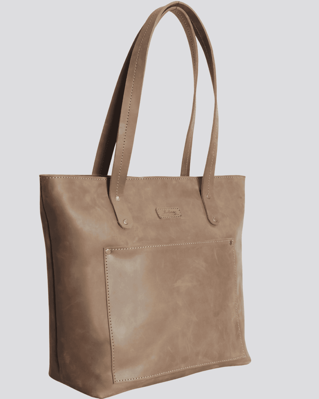 Blueberry Leathe Tote Bag - Brown - image 2