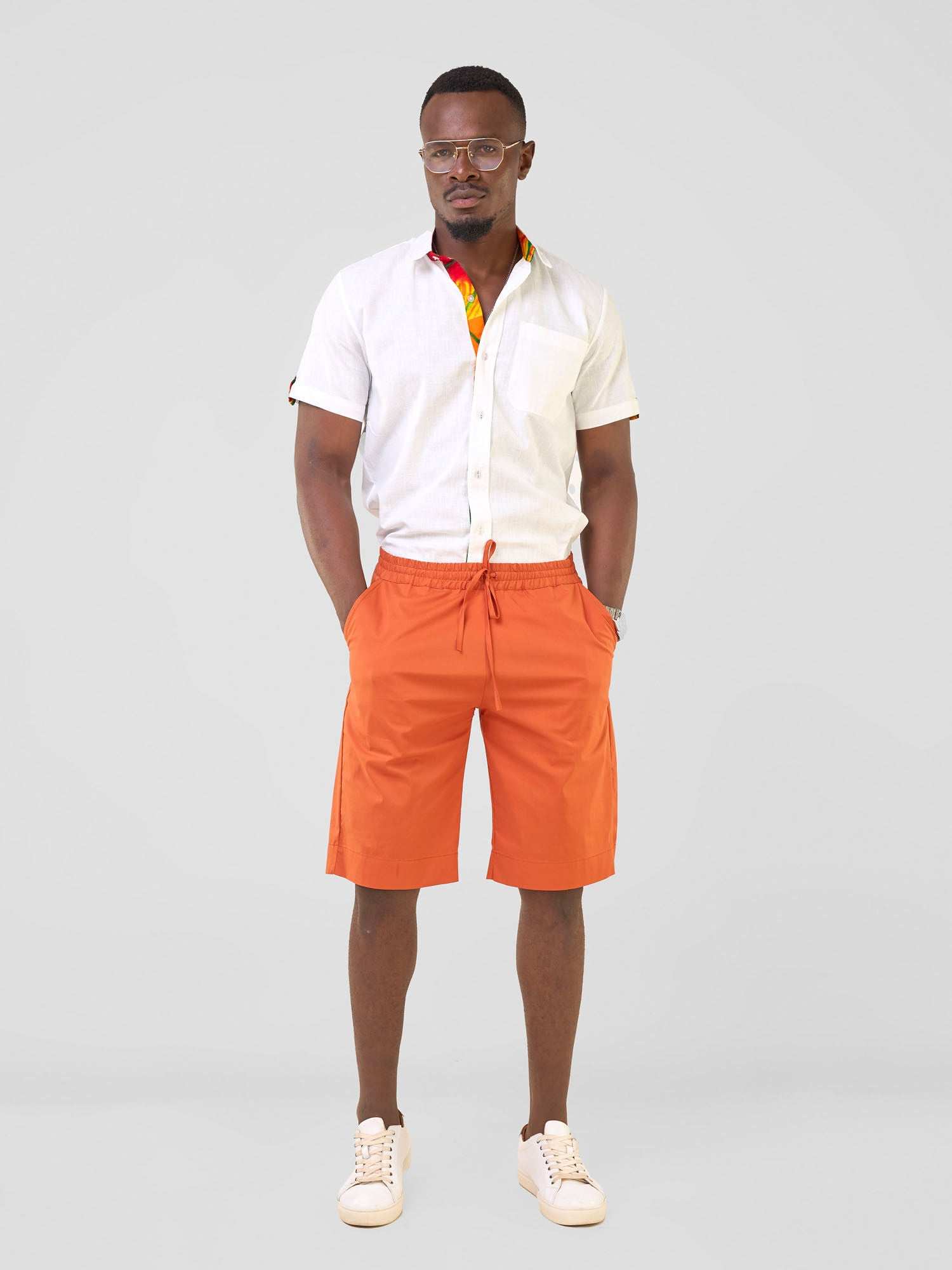 Safari Njano Men's Knee Length Shorts - Rust - image 1