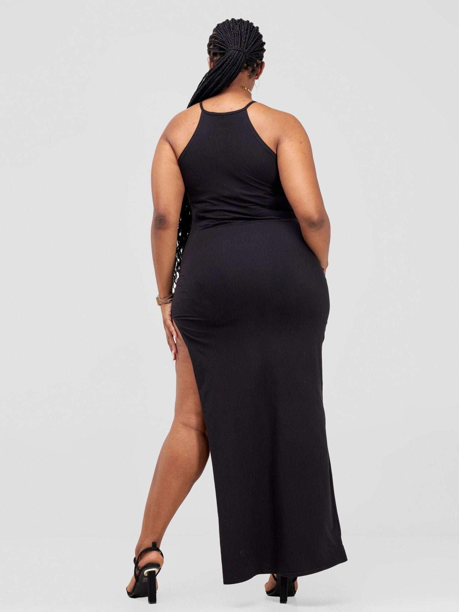 Zoya Yuni High Slit Dress - Black - image 3