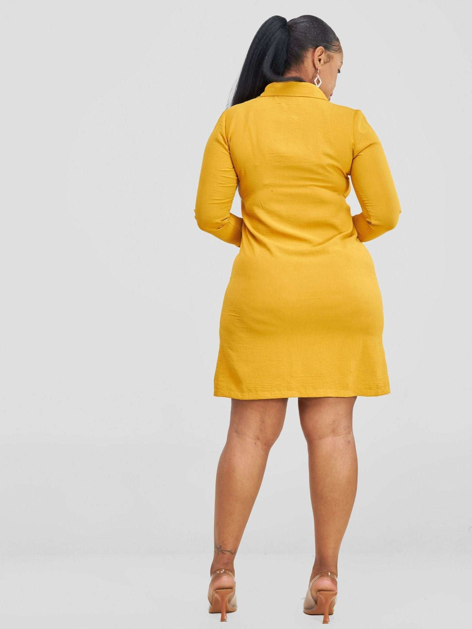 Bishop Dress - Mustard - image 3