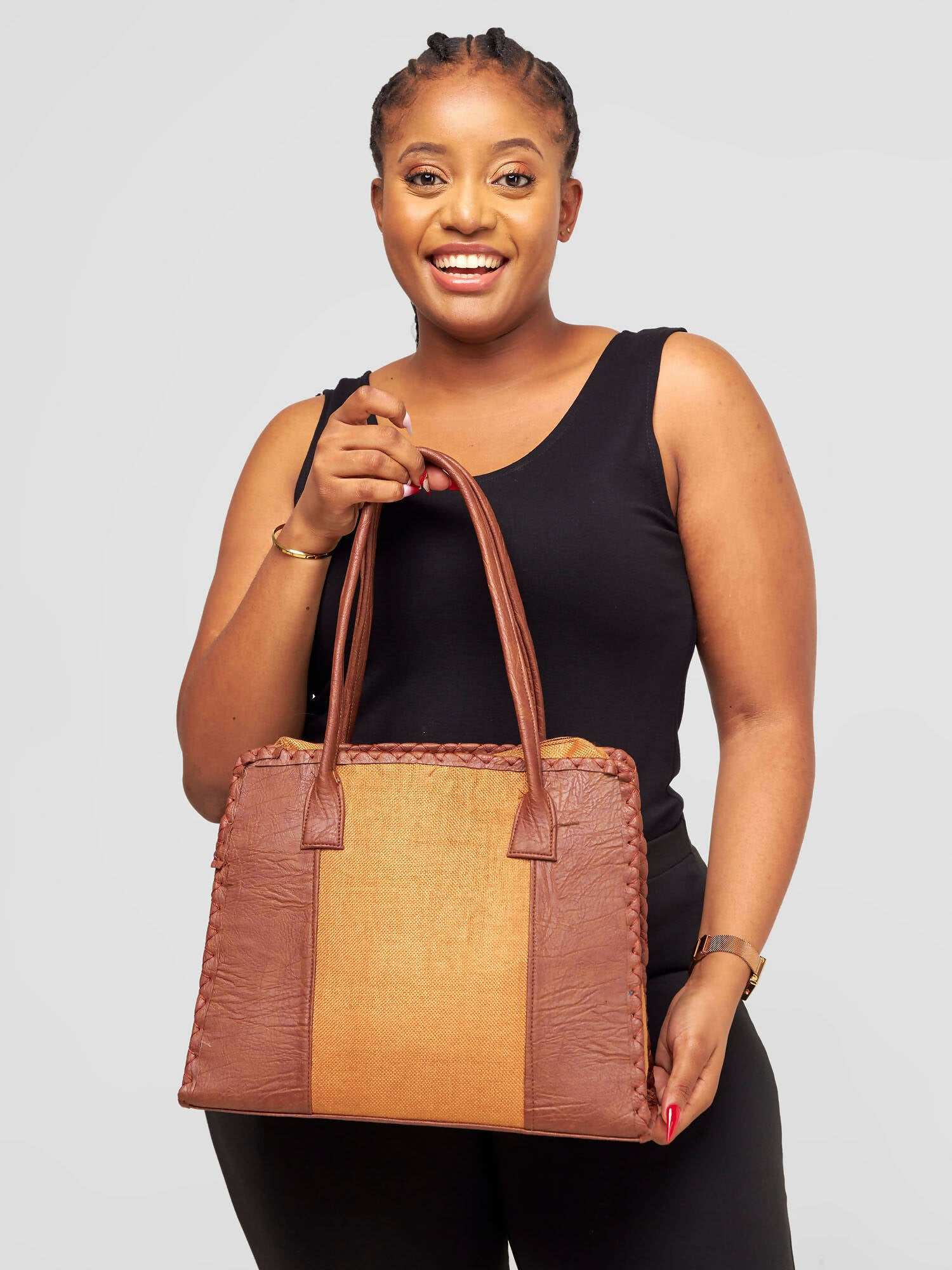 Curves BD Ngozi Bag - Brown / Gold - image 5
