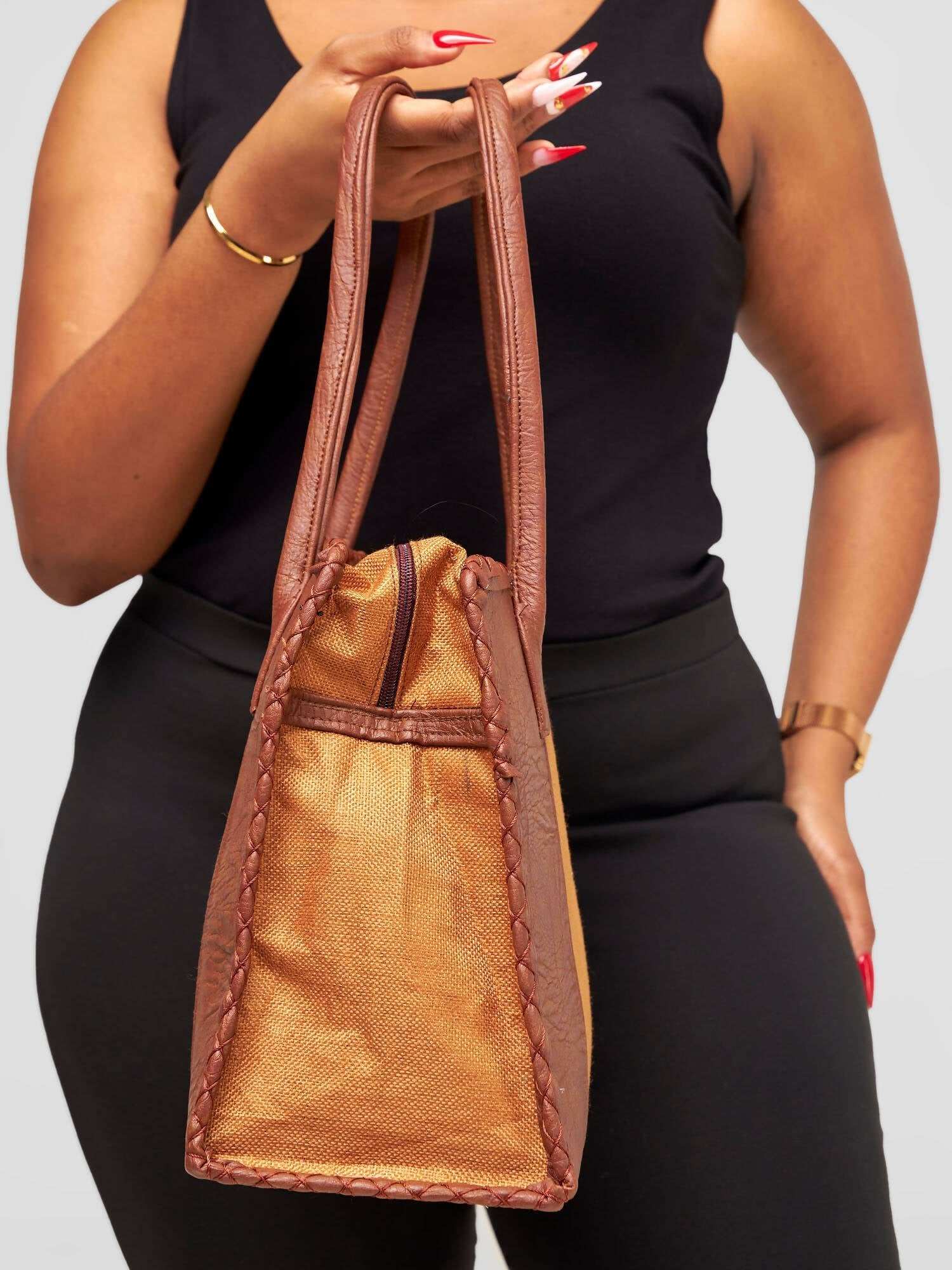 Curves BD Ngozi Bag - Brown / Gold - image 2