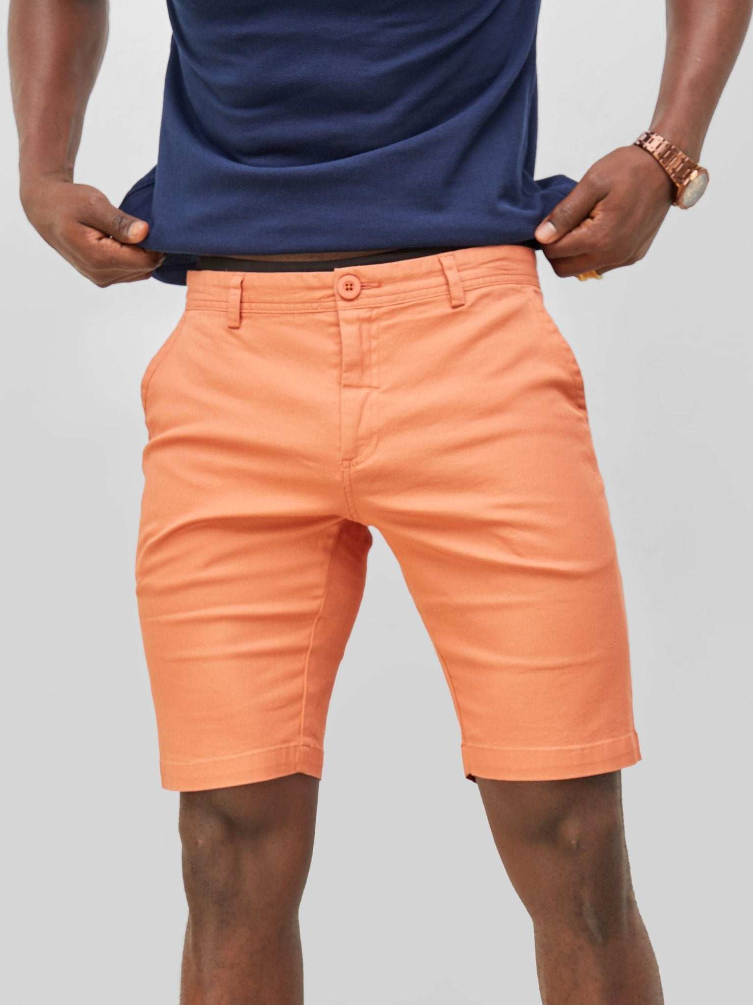 Zetu Men's Chino Shorts - Salmon Orange - image 1