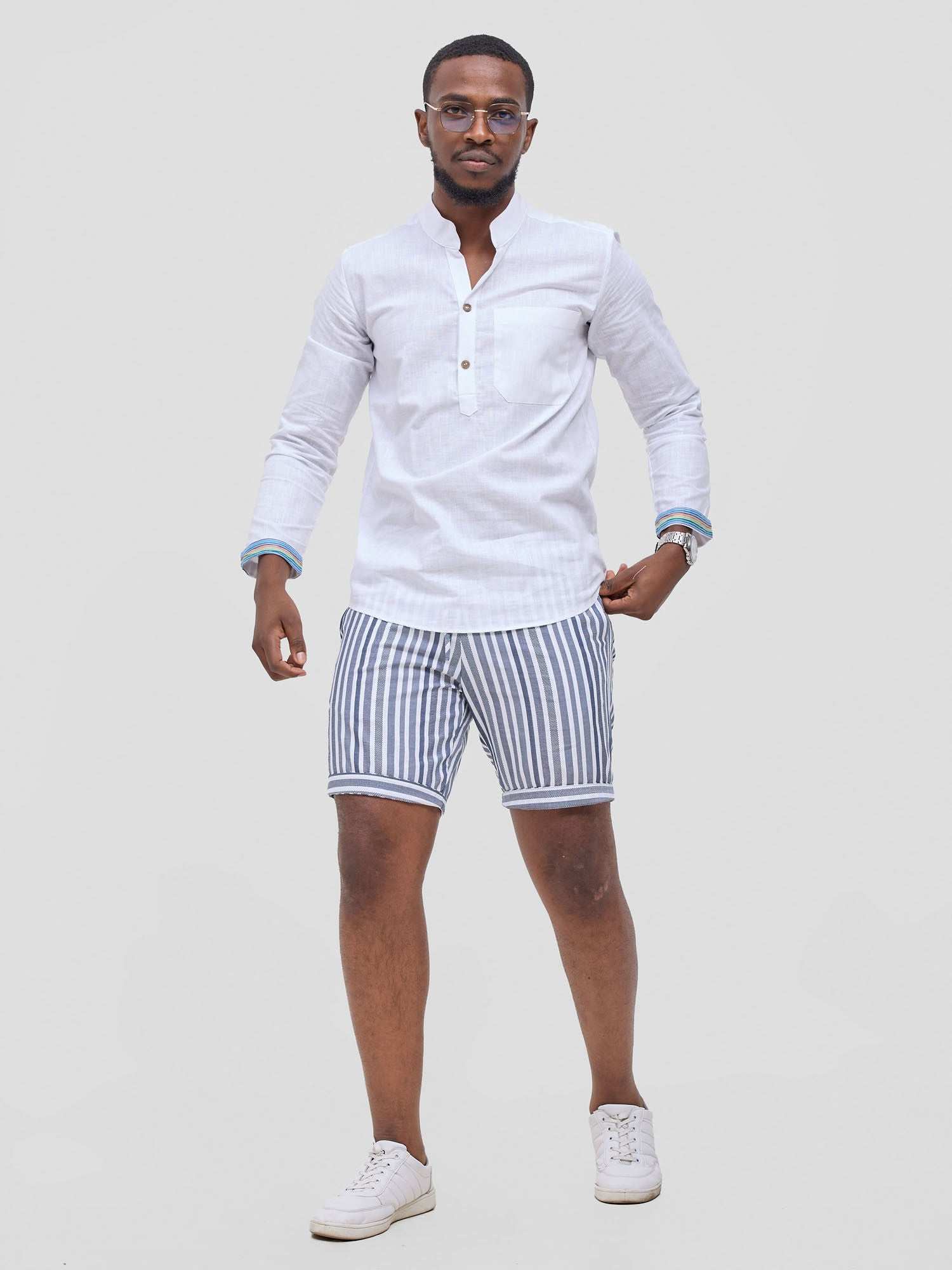 Safari Mansi Mens Shorts - Black Stripes - image 7