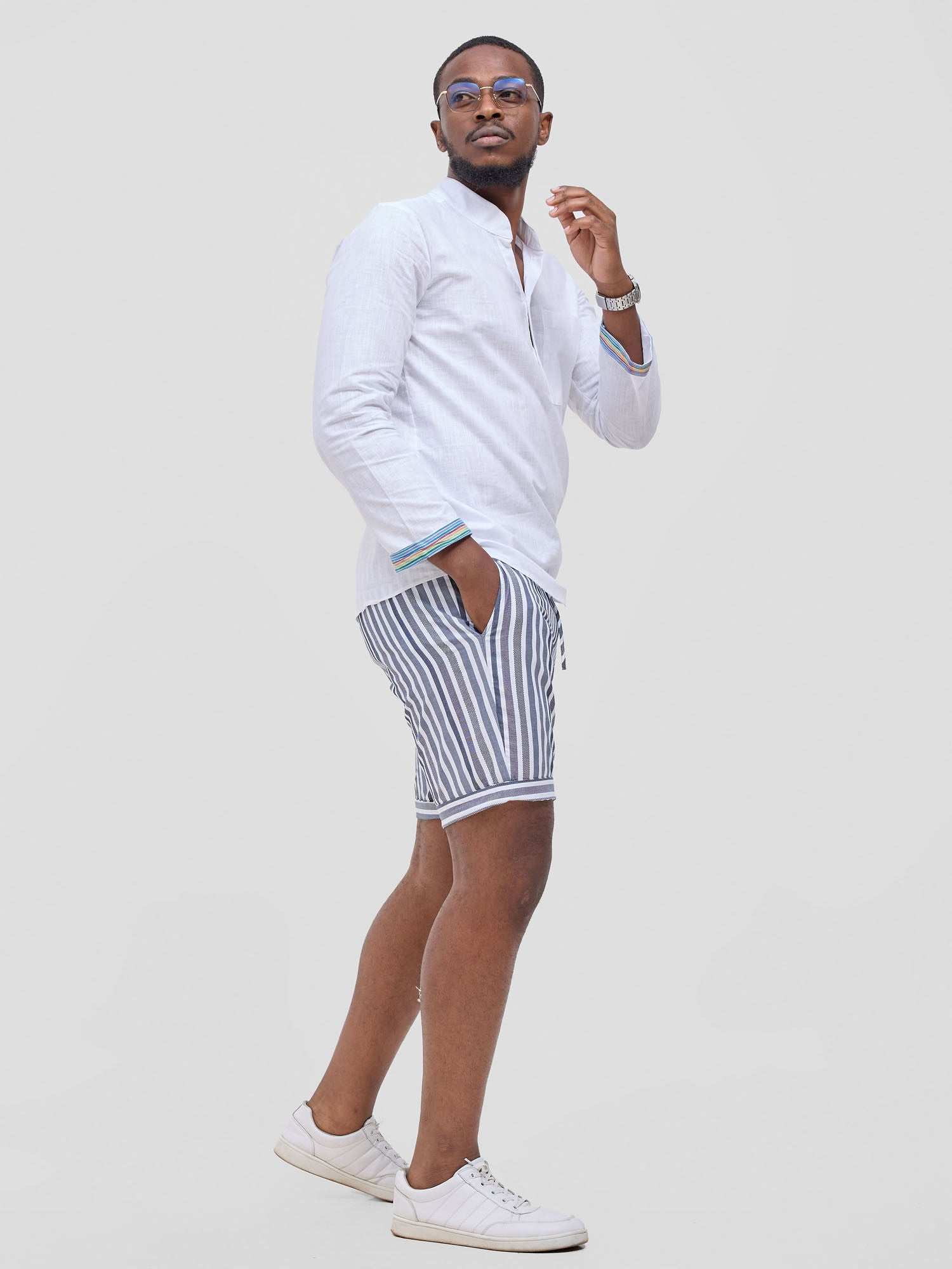 Safari Mansi Mens Shorts - Black Stripes - image 6