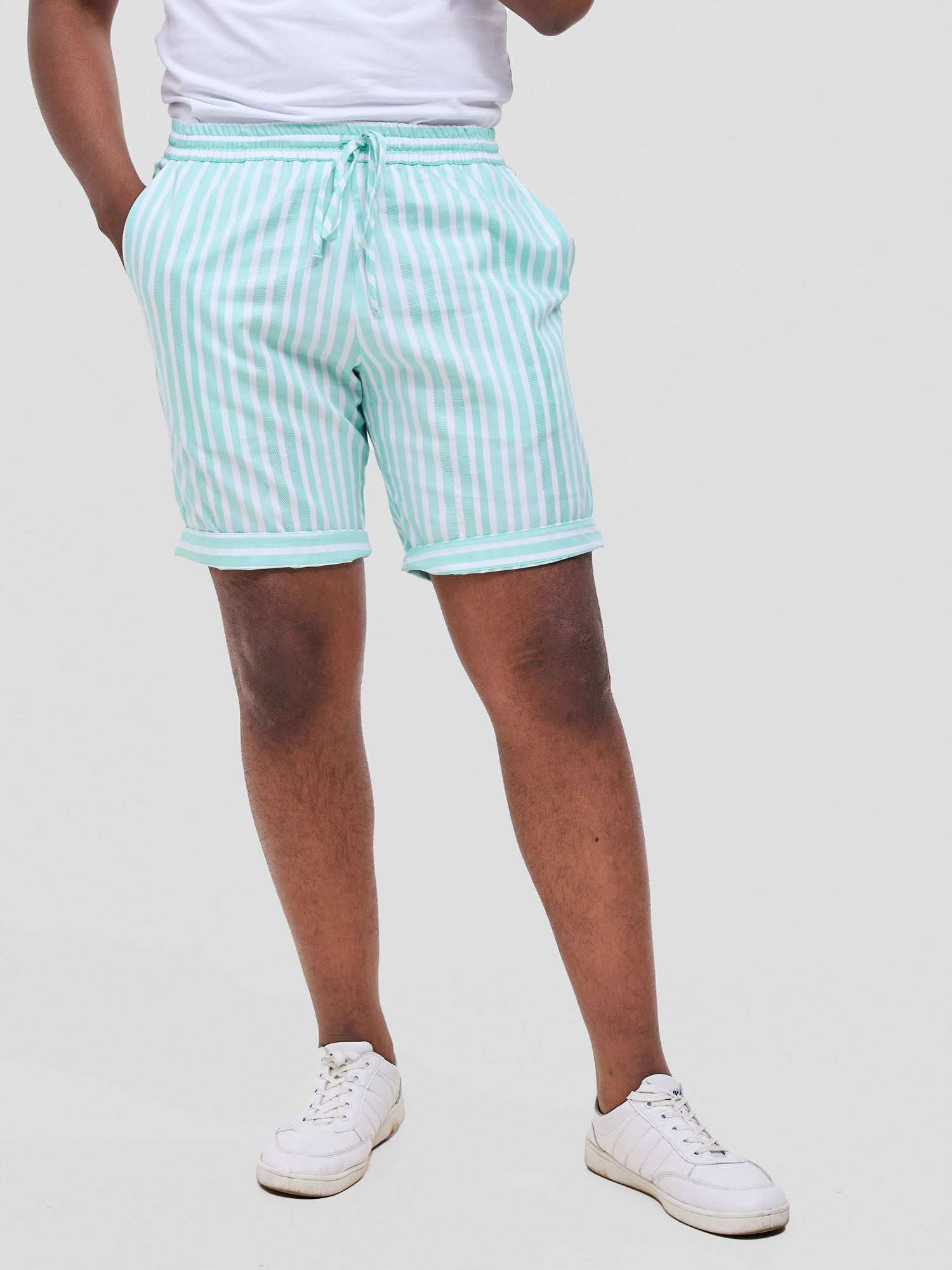 Safari Mansi Mens Shorts - Green Stripes - image 6