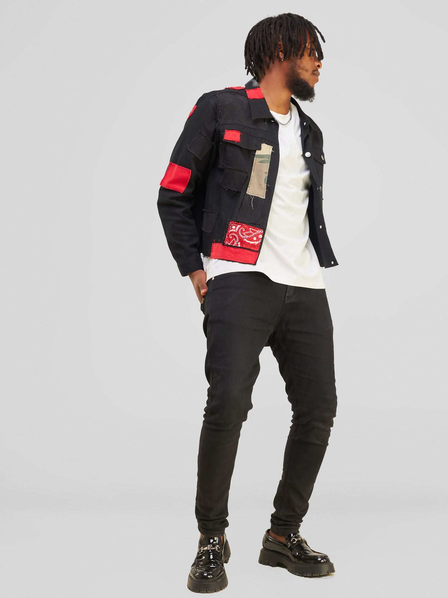 Spiderman Denim Themed Jacket - Black / Red - image 1