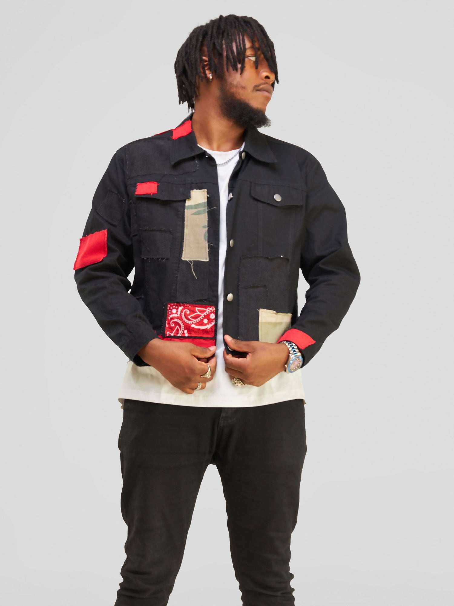 Spiderman Denim Themed Jacket - Black / Red - image 5