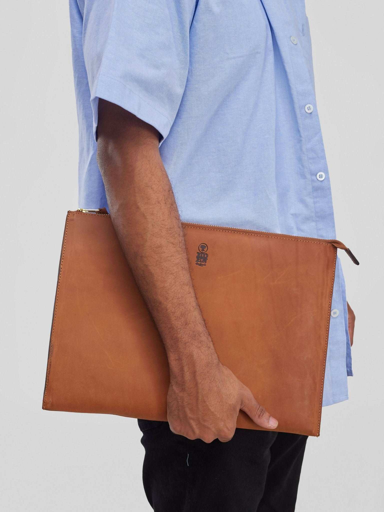 Eden Leather Laptop Sleeve Bag - Chesnut - image 1