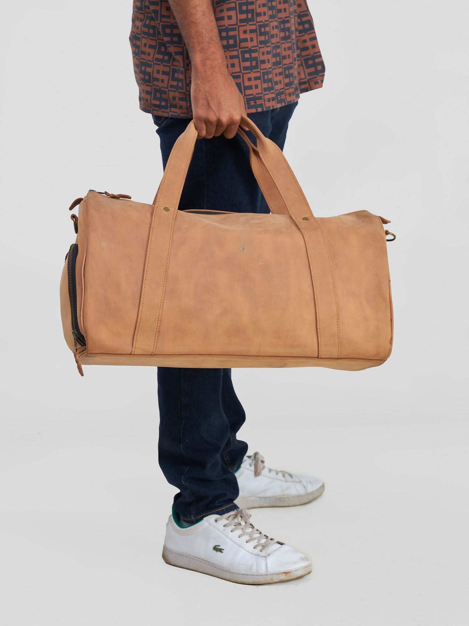 Blueberry Leather Duffle Bag - Brown - image 1