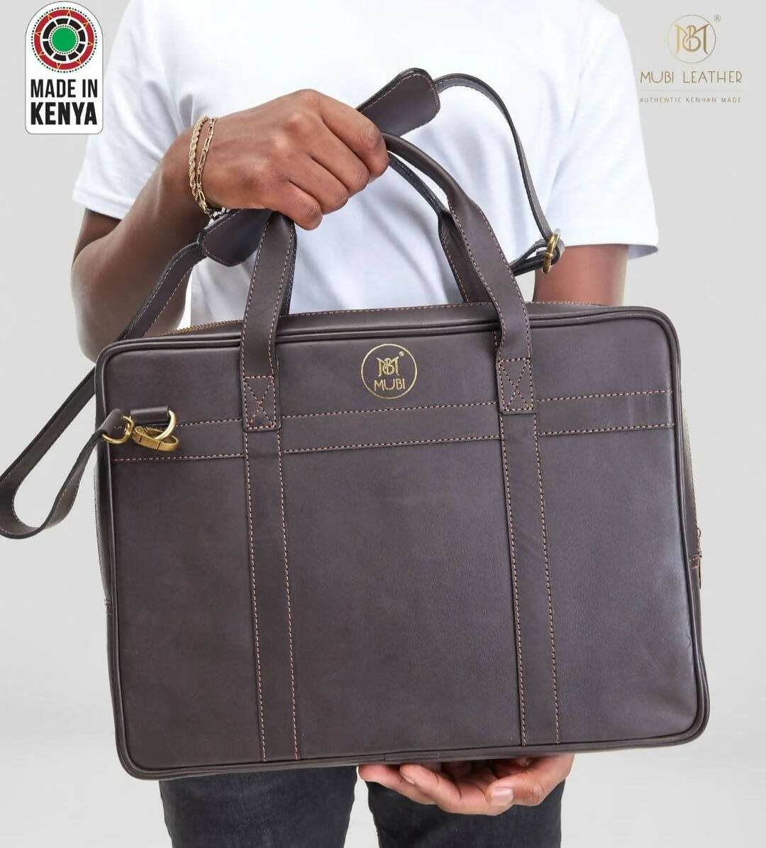 Mubi Leather Jalas Men's Bag - Black - image 4