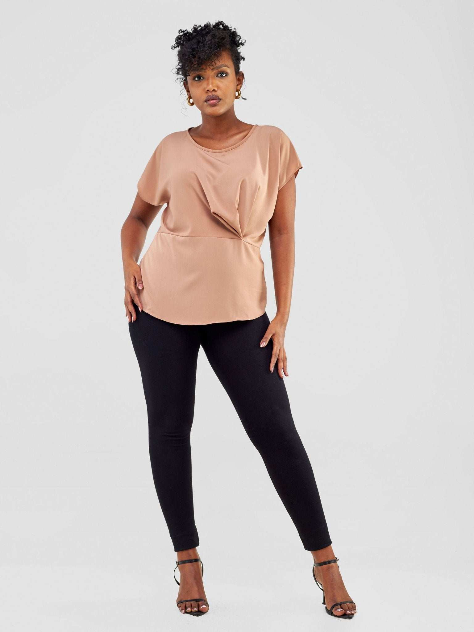 Vivo Zaria Waist Cowl Top - Taupe - image 4