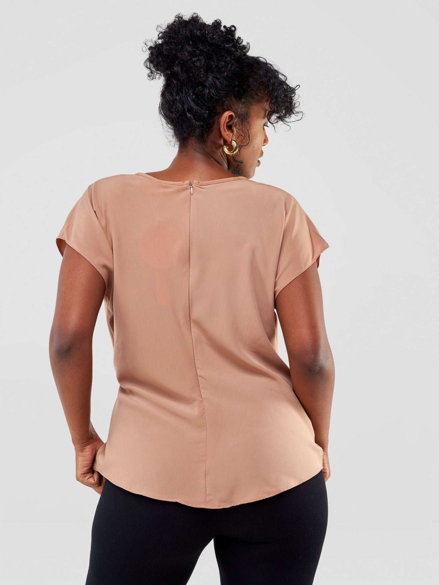 Vivo Zaria Waist Cowl Top - Taupe - image 3