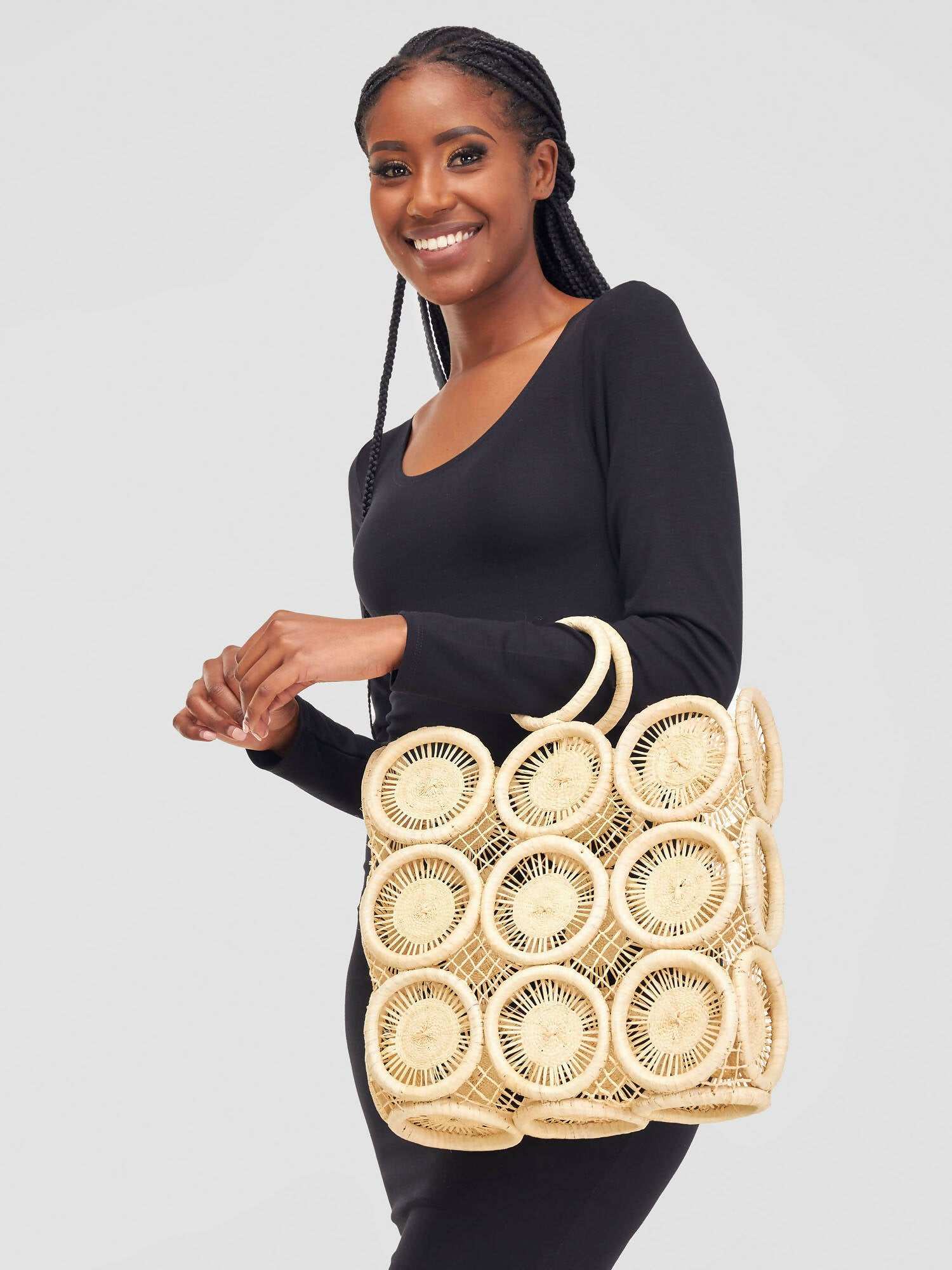 Curves BD Hollow Raffia Bag - White - image 4