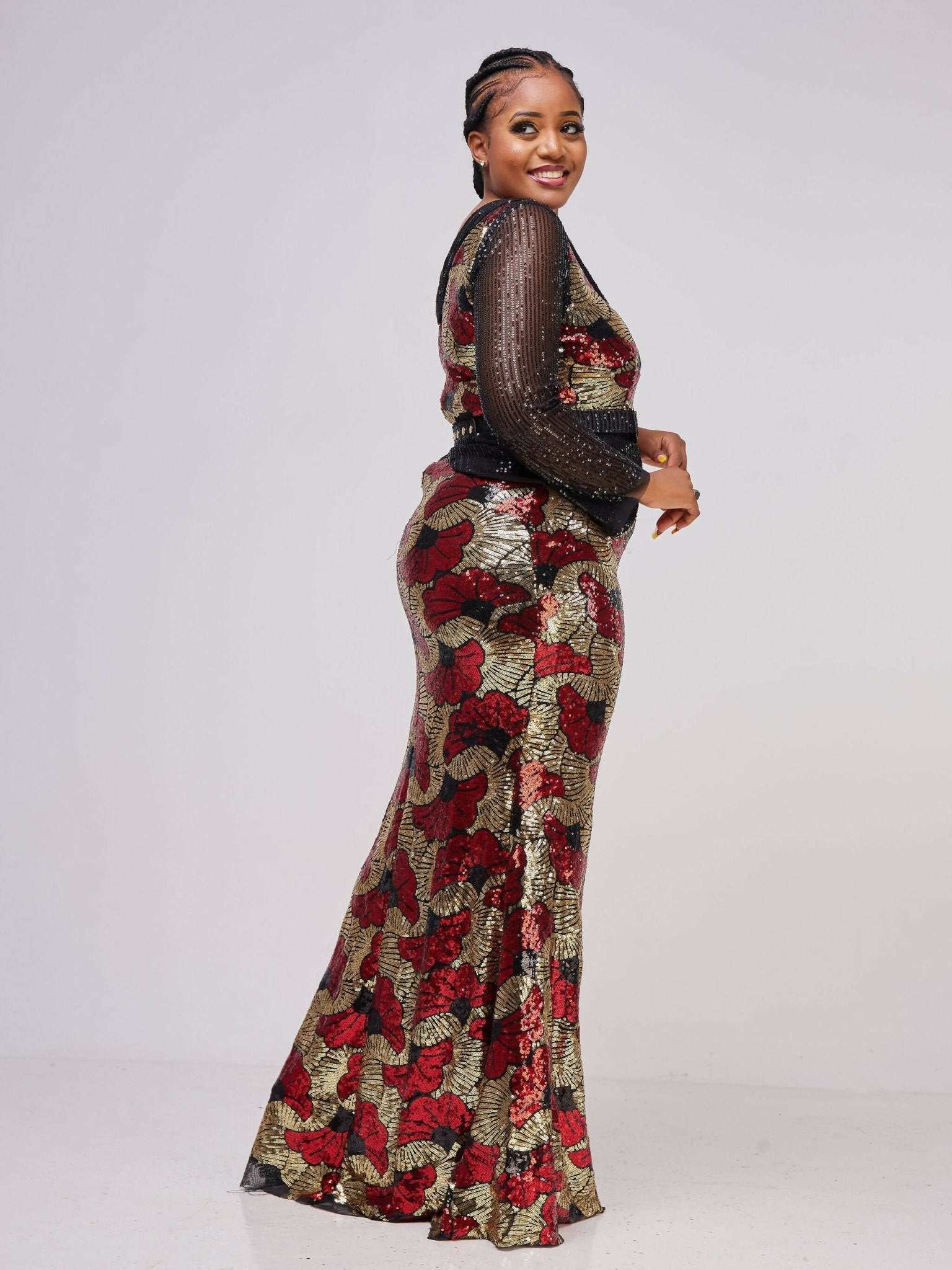 Flowered Gown - Red - image 1