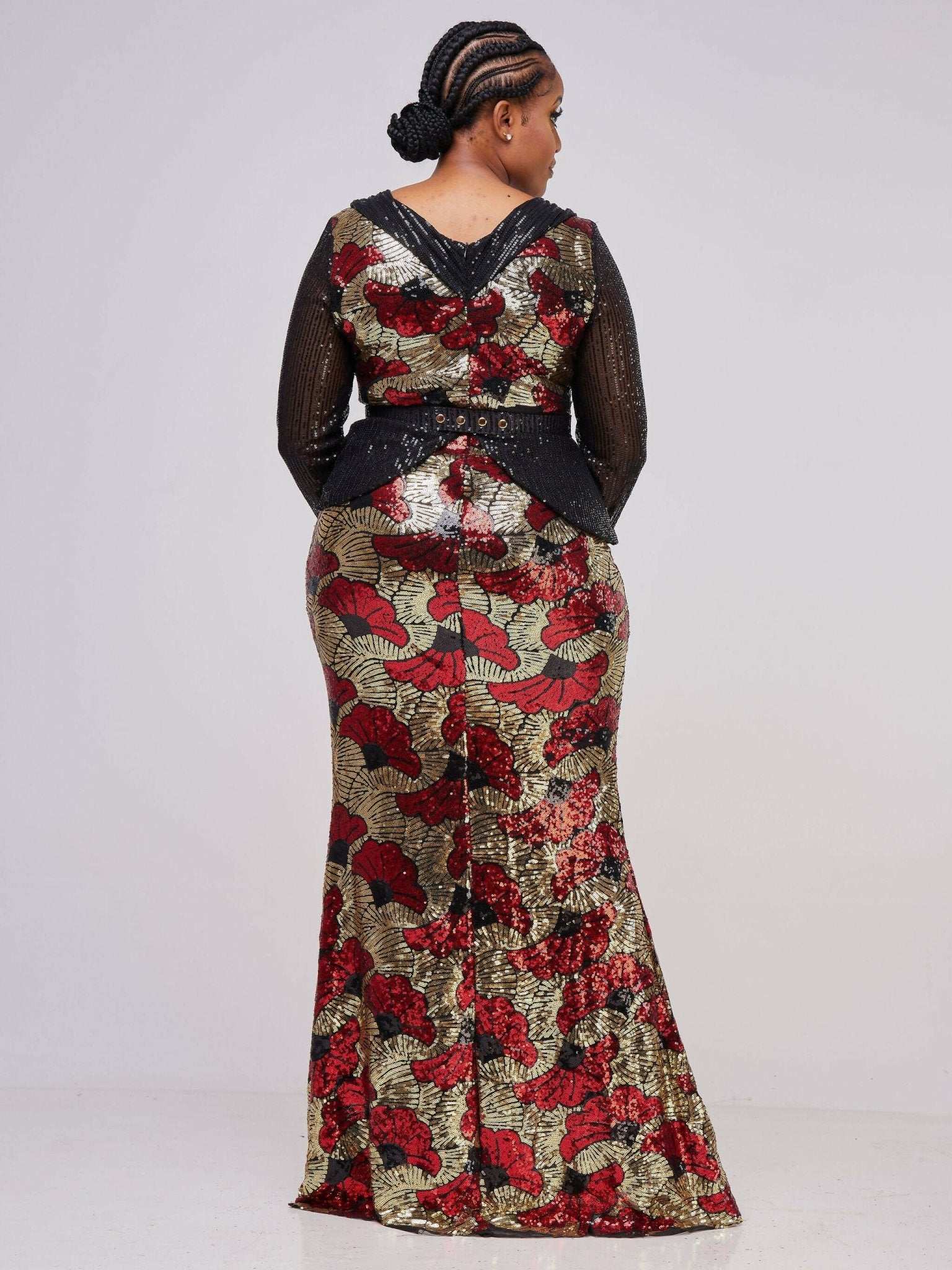 Flowered Gown - Red - image 3