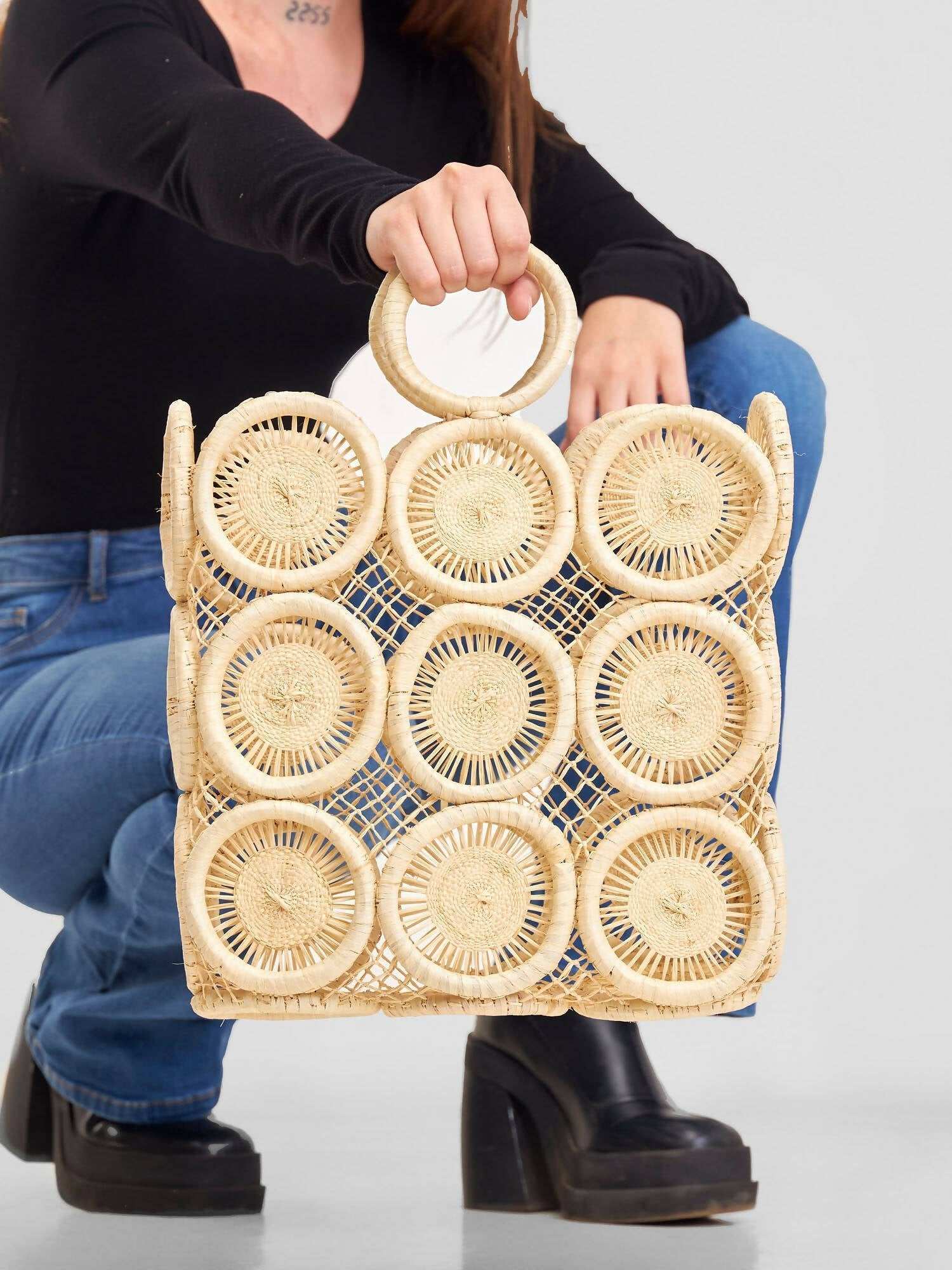 Curves BD Hollow Raffia Bag - White - image 1