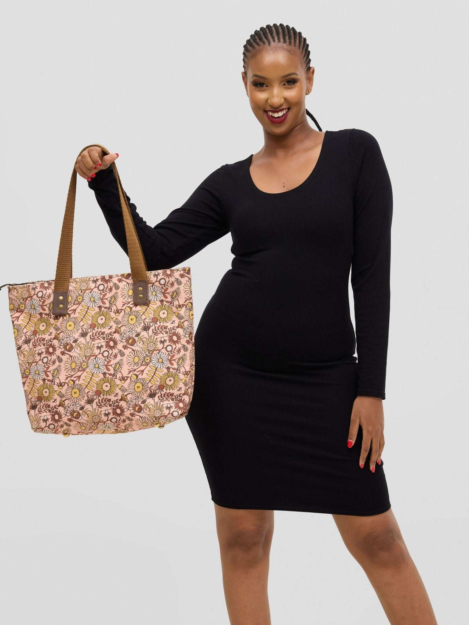 Lelesta Creations X Undameta Tote Bag ( Ditzy Maua Rosy) - Peach - image 1