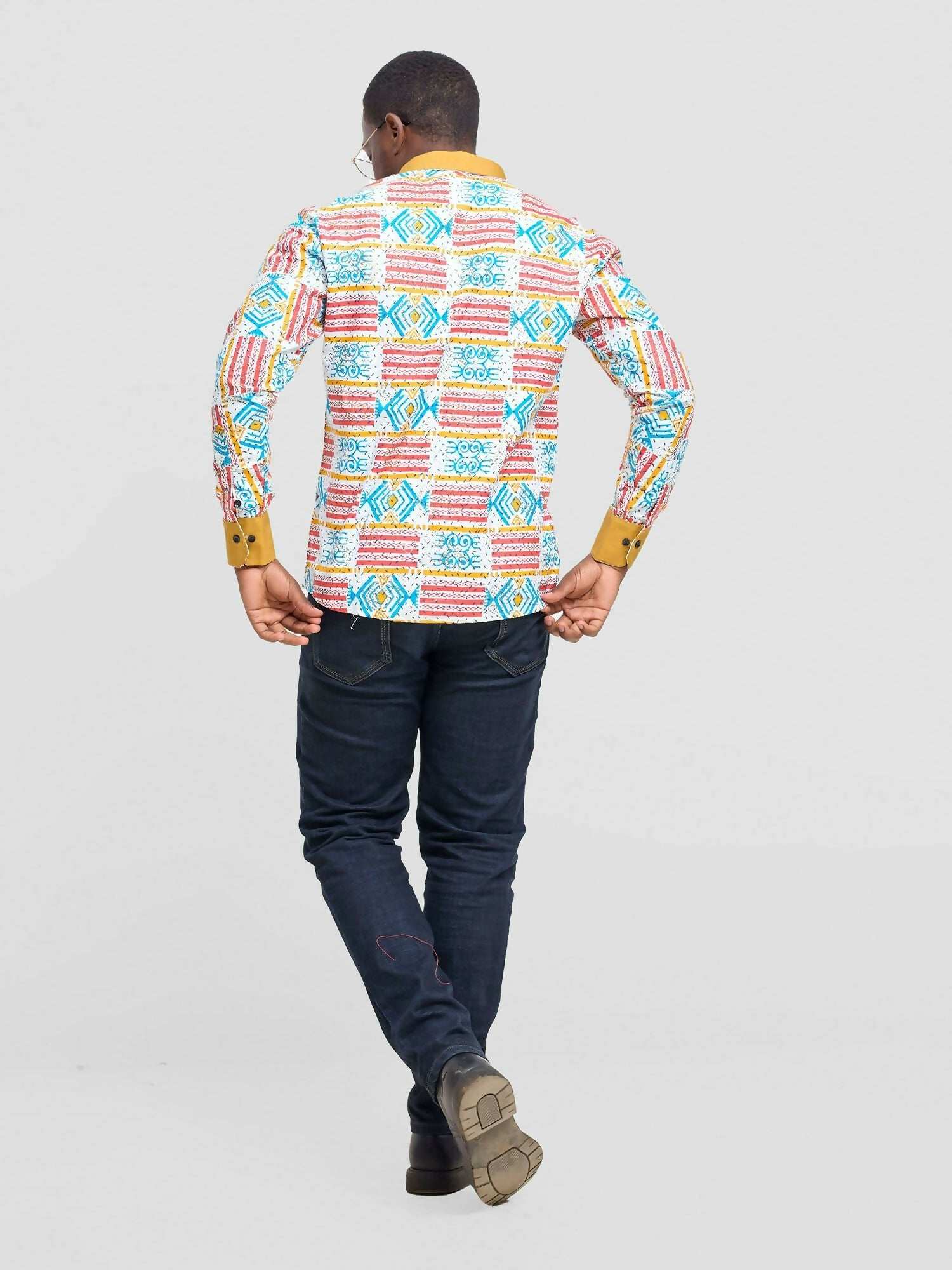 Mendilines Warm African Shirt - Yellow Print - image 2