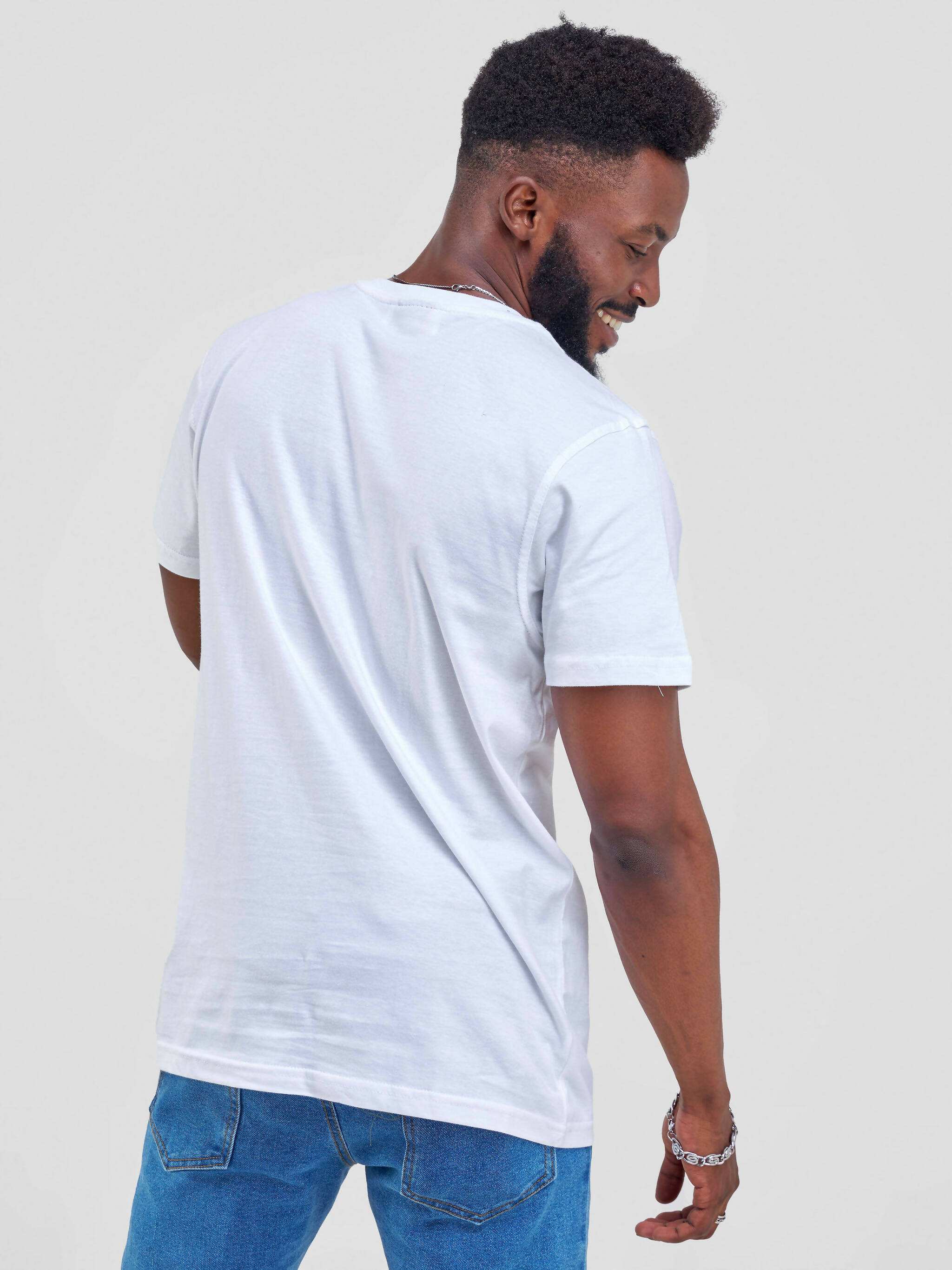 Vazi Afriq Unisex Cotton Jersey T- Shirt - White - image 3