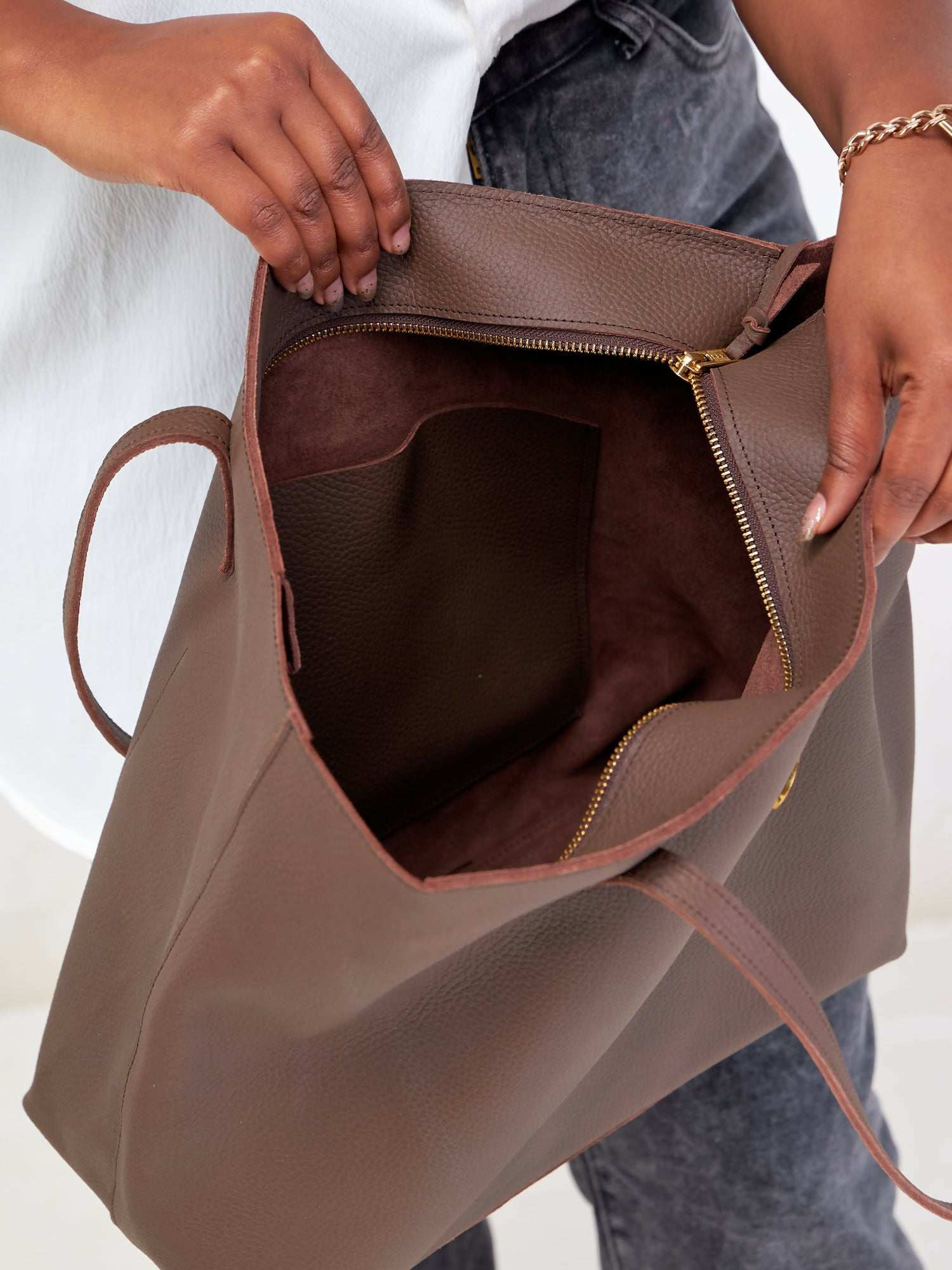 Eden Leather Marula Tote Bag - Classic Brown - image 1