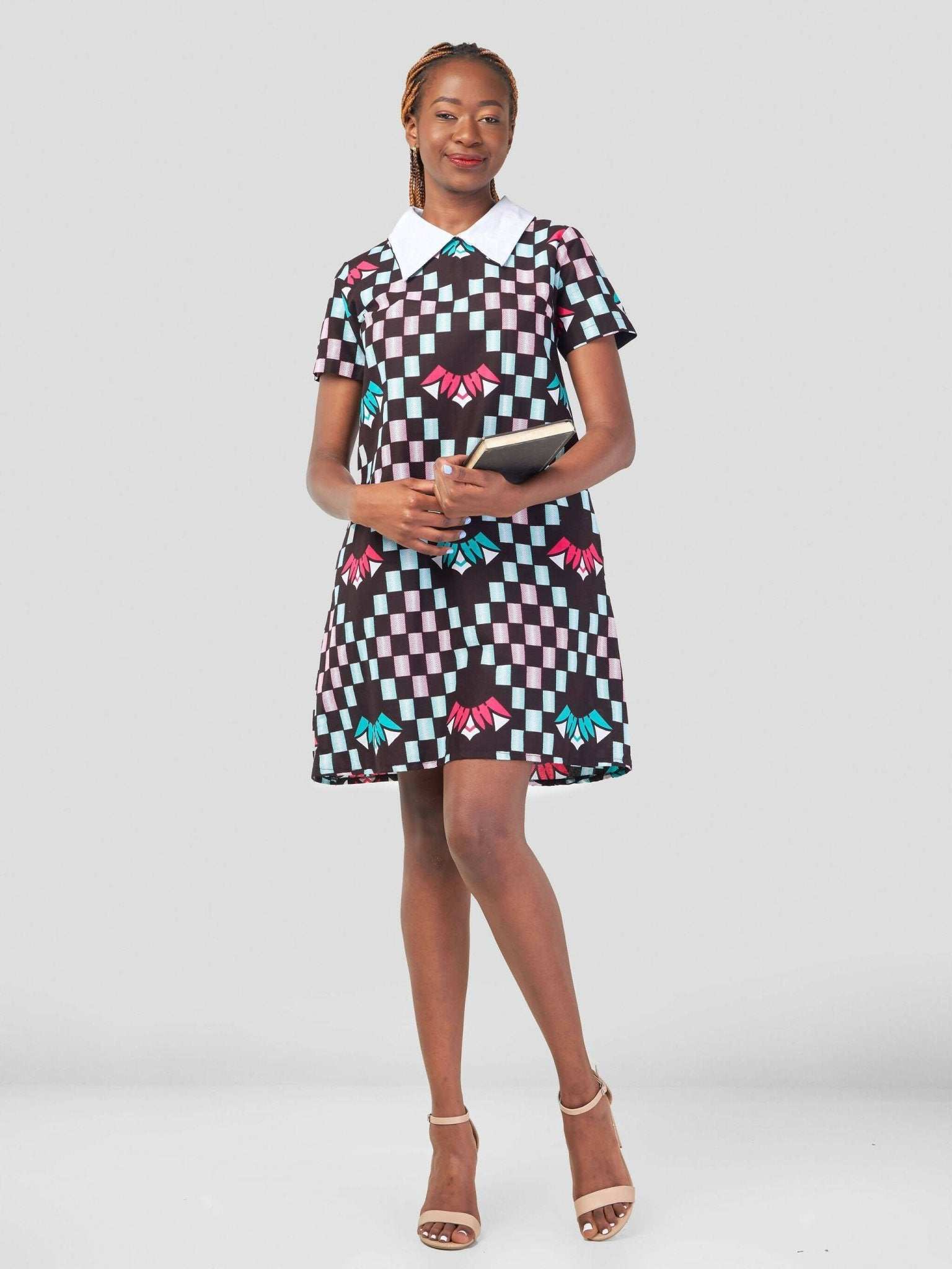 Gravio Fashions Squared A Dress - Brown - image 3