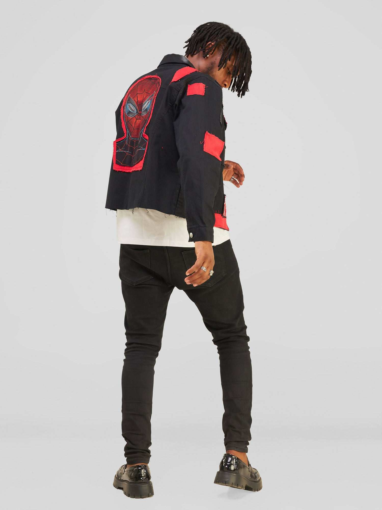 Spiderman Denim Themed Jacket - Black / Red - image 6